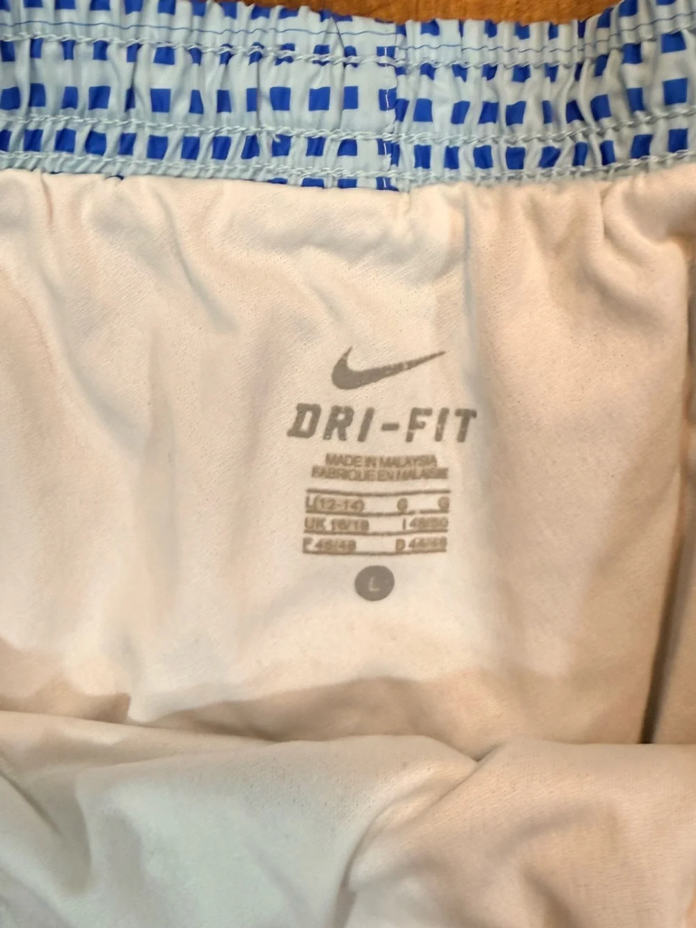 Nike Light Blue Patterned Women’s Athletic Shorts